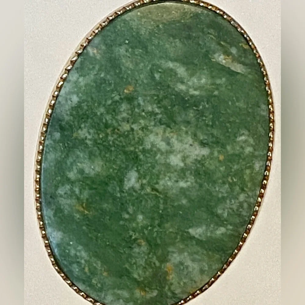 Vintage Mid Century Jade Leaf Brooch Pin - 1/20 12K GF- Rolyn R INC / HNC
